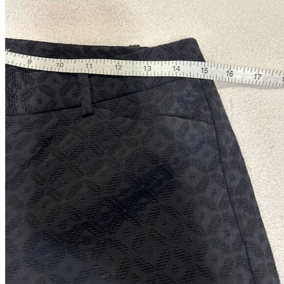 THEORY Black Izelle Charismatic Jacquard Geometric Pants Business Office Size 4 - Picture 6 of 13